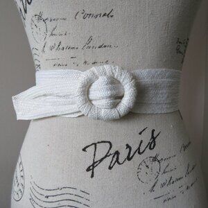 Vintage 1980s White Macrame Belt